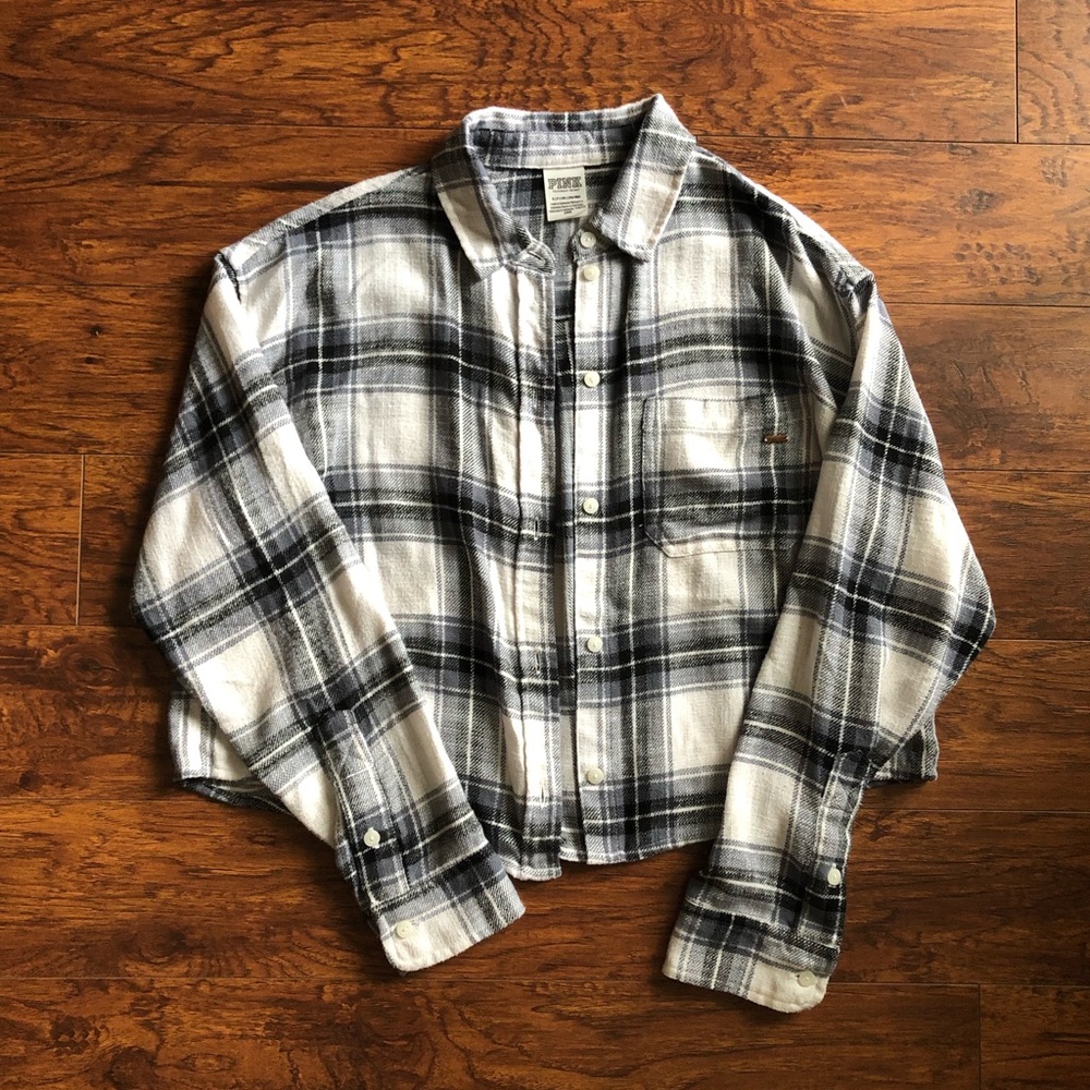 Victoria’s Secret Flannel Button Down Crop